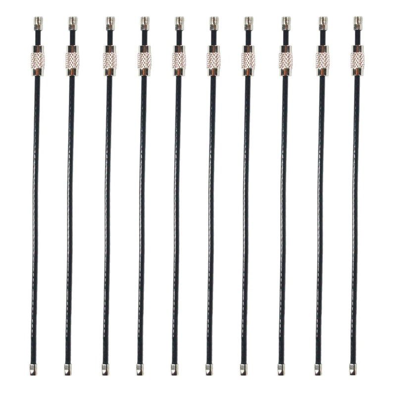 Millennial Essentials 20pack Colored Nylon Coated Stainless Steel Wire Keychains 2mm 6.3 Inches Aircraft Cable Key Ring Loops for Hanging Luggage Tags or ID Tags (Black 20 Pack) - Image 1